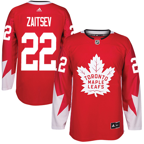 Adidas Maple Leafs #22 Nikita Zaitsev Red Team Canada Authentic Stitched NHL Jersey